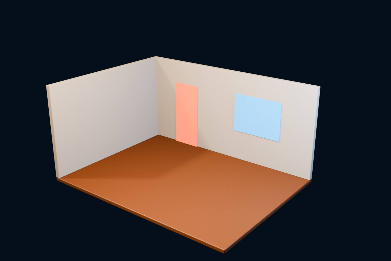 Blender로 완성한 6×4.5m 방 골조와 문·창 위치 가이드