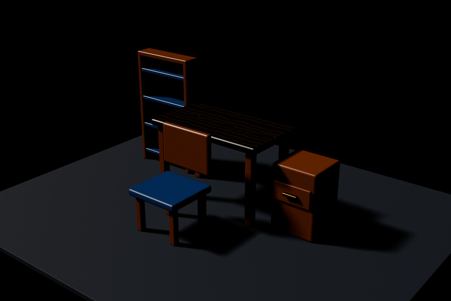 Blender Sun Light로 만든 강한 평행광과 그림자 렌더